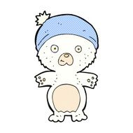 comic cartoon cute polar bear in hat
