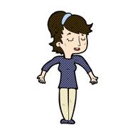 comic cartoon friendly woman shrugging shoulders N3