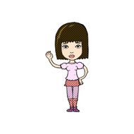 comic cartoon woman waving N92