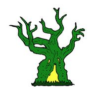 comic cartoon spooky old tree N3
