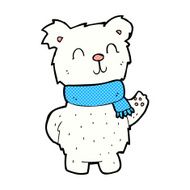 comic cartoon waving polar bear N6