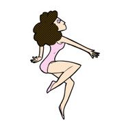 comic cartoon dancing woman N15