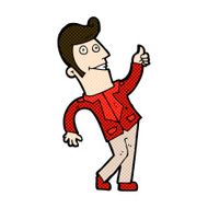 comic cartoon man giving thumbs up sign N5