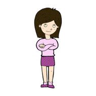 comic cartoon friendly girl rolling eyes N3