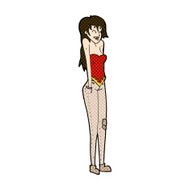 comic cartoon pretty woman shrugging shoulders N3