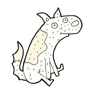 comic cartoon sitting dog N2
