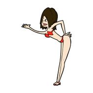 comic cartoon woman in bikini N12