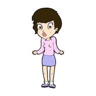 comic cartoon woman shrugging shoulders N125