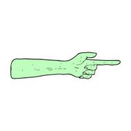 pointing zombie hand comic cartoon