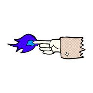 comic cartoon flaming pointing finger symbol N3