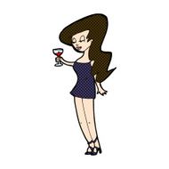 comic cartoon woman at party N5