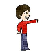 comic cartoon grinning boy pointing N3
