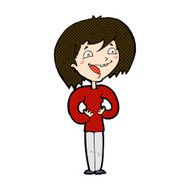 comic cartoon excited woman N38