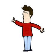 comic cartoon man advising caution N3