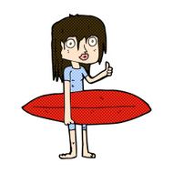 comic cartoon surfer girl N5