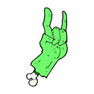 comic cartoon zombie hand making rock symbol N2
