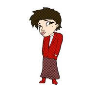comic cartoon woman with hands in pockets N3