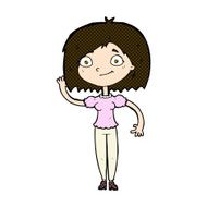 comic cartoon woman waving N93