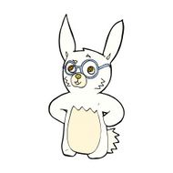 comic cartoon rabbit wearing spectacles N3