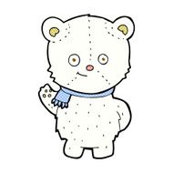 cute comic cartoon polar bear waving