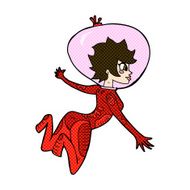 comic cartoon space woman N8
