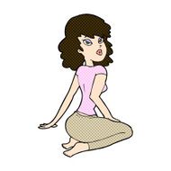 comic cartoon pretty woman N65