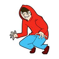 comic cartoon mischievous boy in hooded top N3