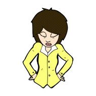 comic cartoon woman with hands on hips N61