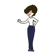 comic cartoon woman waving N94