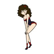 comic cartoon woman in lingerie N13