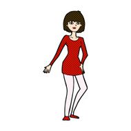 comic cartoon woman in dress N11