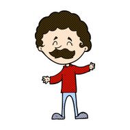 comic cartoon happy man with mustache N3