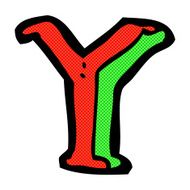 comic cartoon letter Y