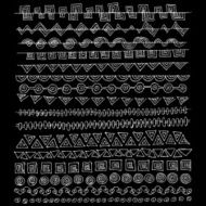 Hand drawn vector line border set and design element N3