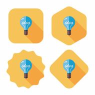 Light bulb flat icon with long shadow eps10 N12