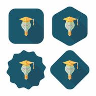 Light bulb flat icon with long shadow eps10 N15