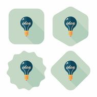 Light bulb flat icon with long shadow eps10 N16