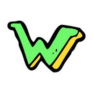 comic cartoon letter W