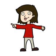 comic cartoon happy woman pointing N19