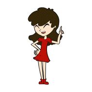 comic cartoon girl making point N3