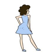 comic cartoon woman posing in dress N9