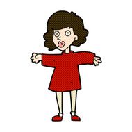 comic cartoon nervous woman N7