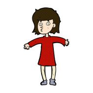 comic cartoon nervous woman N8