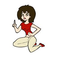 comic cartoon sitting woman with idea N3