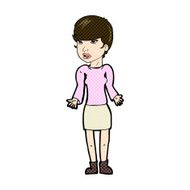 comic cartoon confused woman N26
