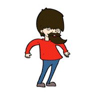 comic cartoon bearded man shrugging shoulders N3