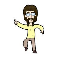comic cartoon hippie man wearing glasses N3