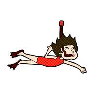 comic cartoon swimmer with snorkel N2