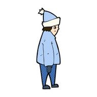 comic cartoon person in winter clothes N3