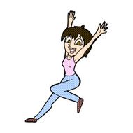 comic cartoon excited woman N39